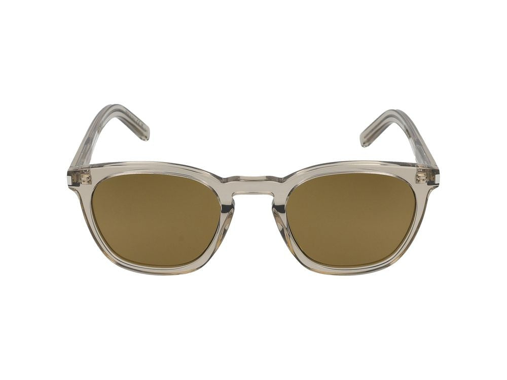 Saint Laurent Beige Translucent Acetate Square Sunglasses