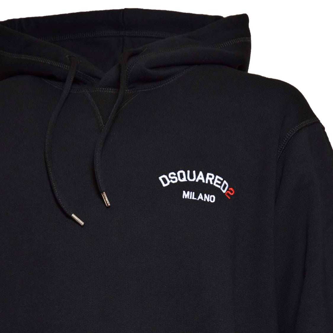 Dsquared2 Cool-Fit Black Cotton Hoodie With Embroidery