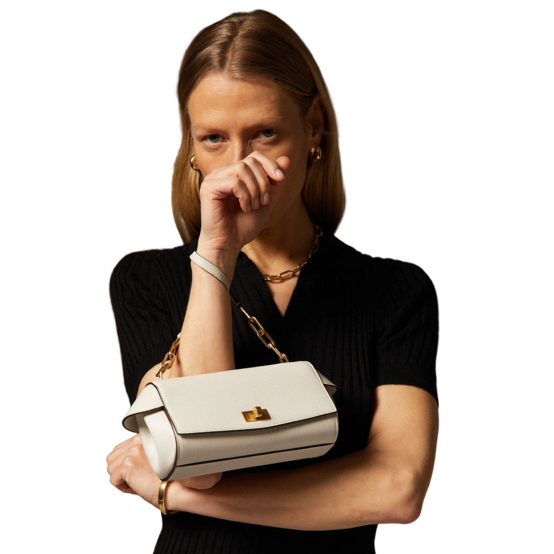 Anya Hindmarch High-Shine Capra Leather Tube Bag
