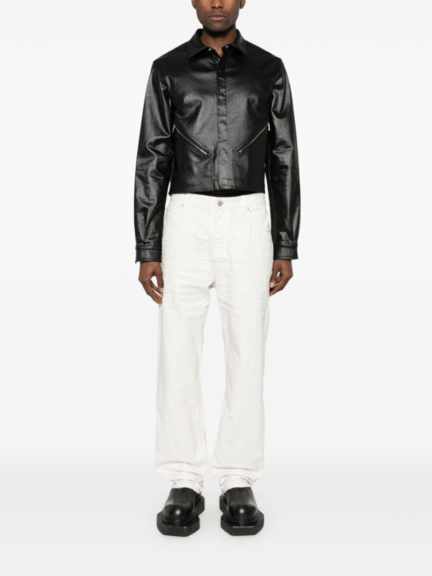 Balenciaga Distressed-Effect White Jeans With Classic Five-Pocket Design