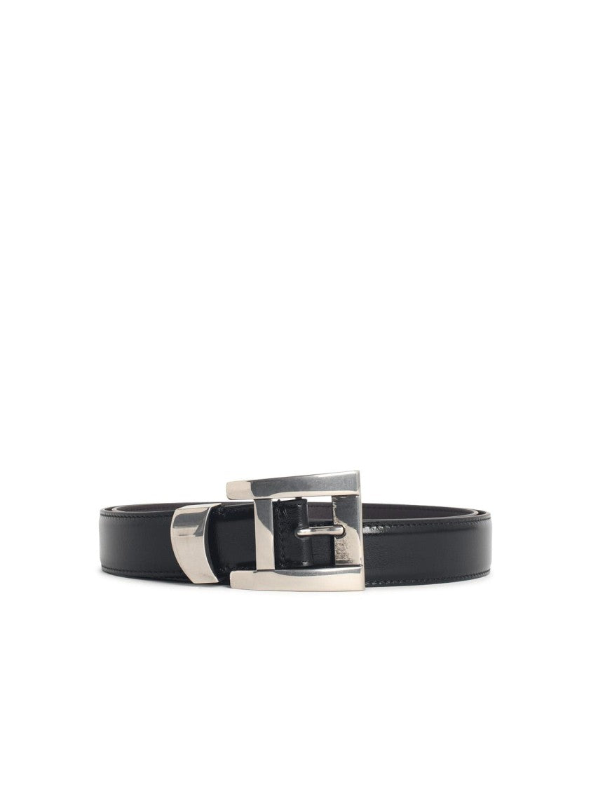 Versace Black Leather Belt
