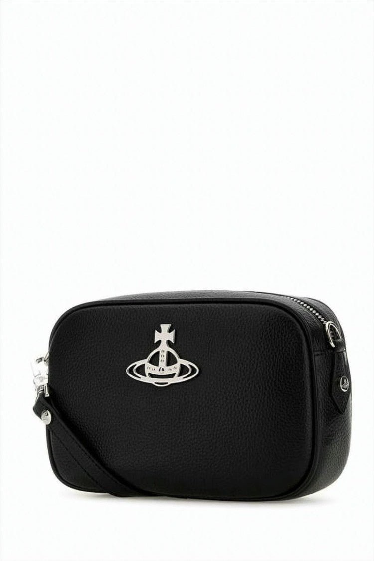 Vivienne Westwood Textured Pu Crossbody Bag With Silver-Tone Emblem