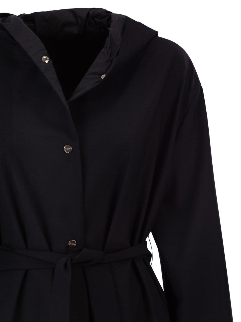 Herno Hooded Wool And Nylon Reversible Coat