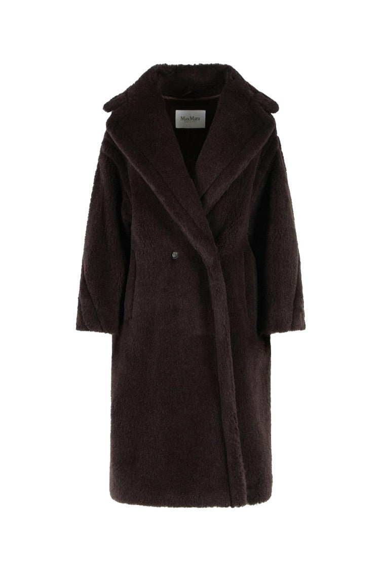 Max Mara Dark Brown Tedgirl Plush Double-Breasted Alpaca-Blend Coat
