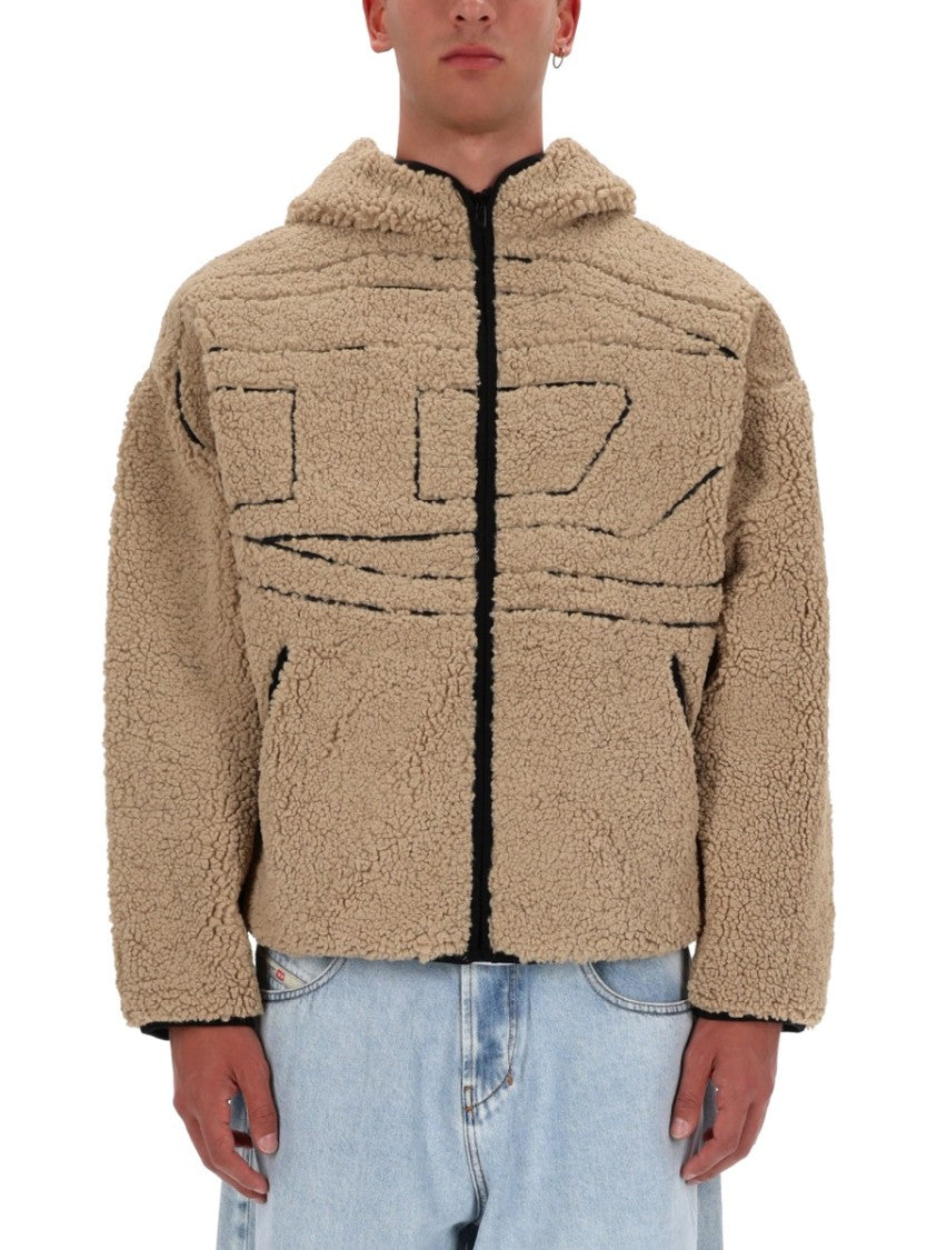Diesel S-Zat Teddy-Bear Textured Zip-Through Knit