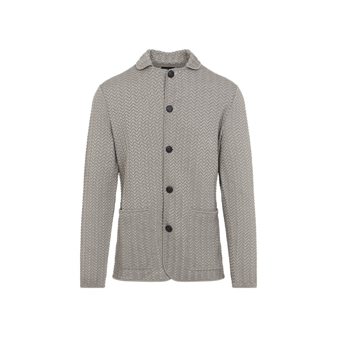 Giorgio Armani Chevron Pattern Blazer In Soft Neutral Tone