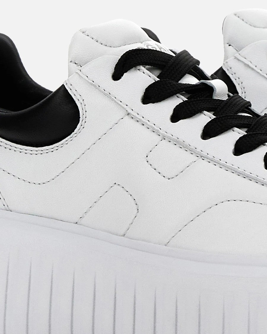 Hogan White H-Stripes Nappa Leather Sneakers