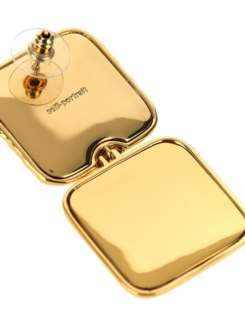 Self-Portrait 'Mottled Gold Pearl Tiered' Earrings