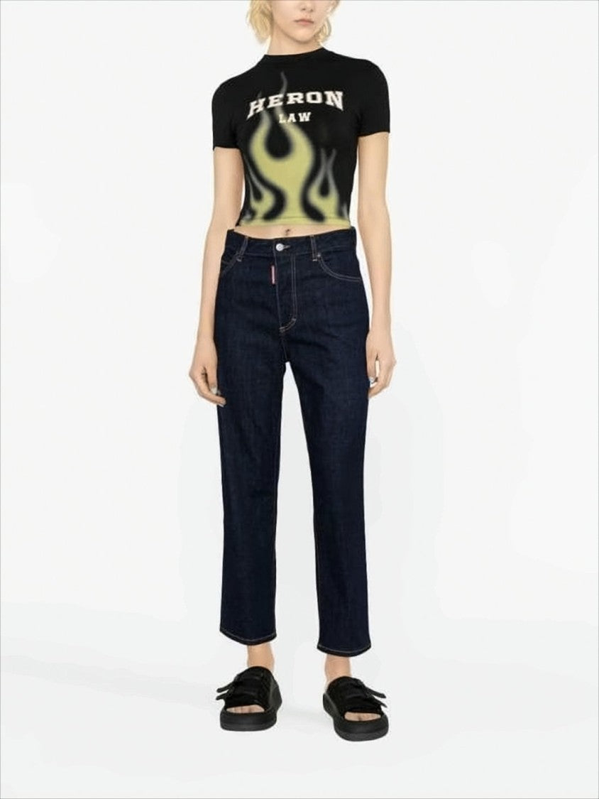 Dsquared2 Straight-Leg Denim Pants With Contrast Stitching