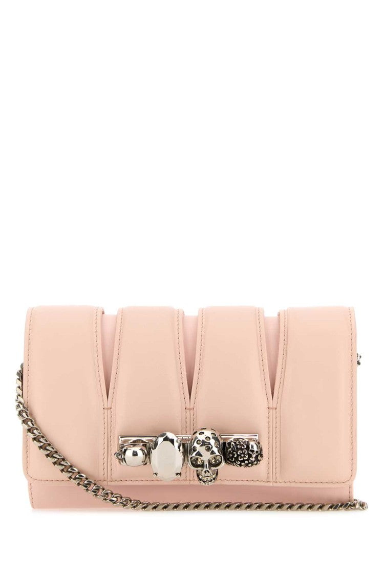 Alexander Mcqueen Pink Leather The Slash Clutch