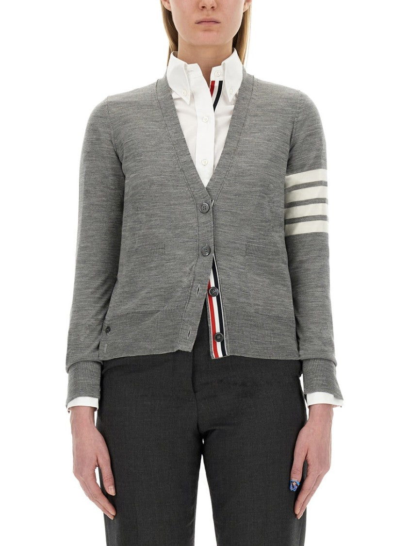Thom Browne Relaxed Fit Cardigan With Classic V-Neckline