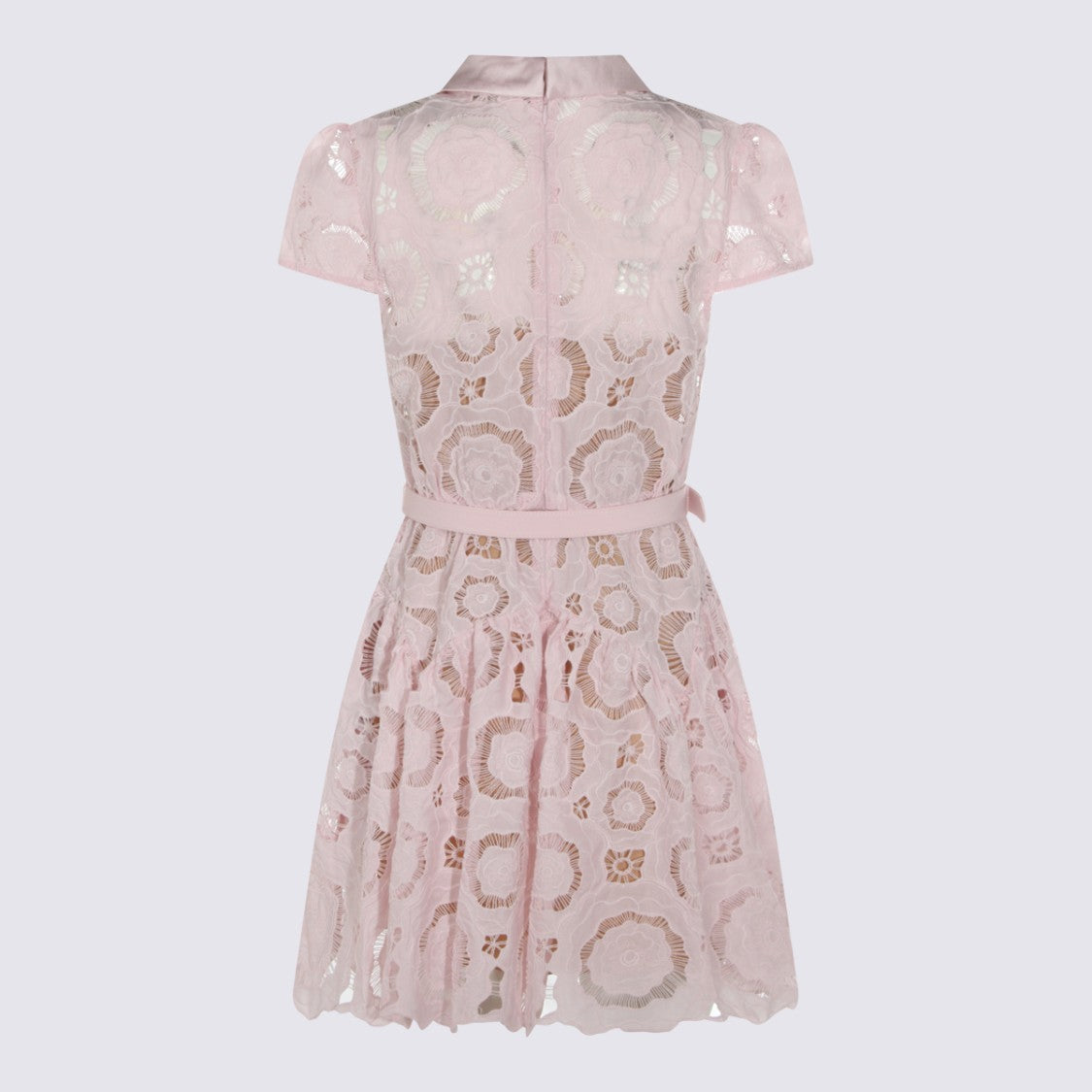 Self-Portrait Pink Sheer Shirt Dress