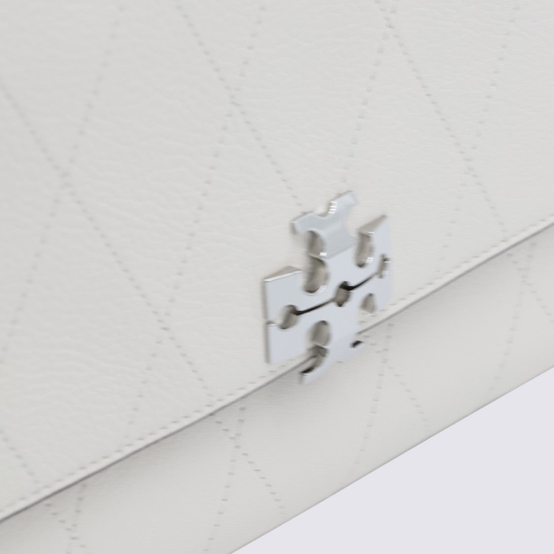 Tory Burch Structured Handbag With Quilted Diamond Pattern And Metallic Emblem