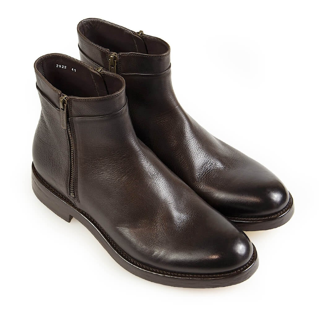Doucal's Dark Brown Ankle Boot With Zip