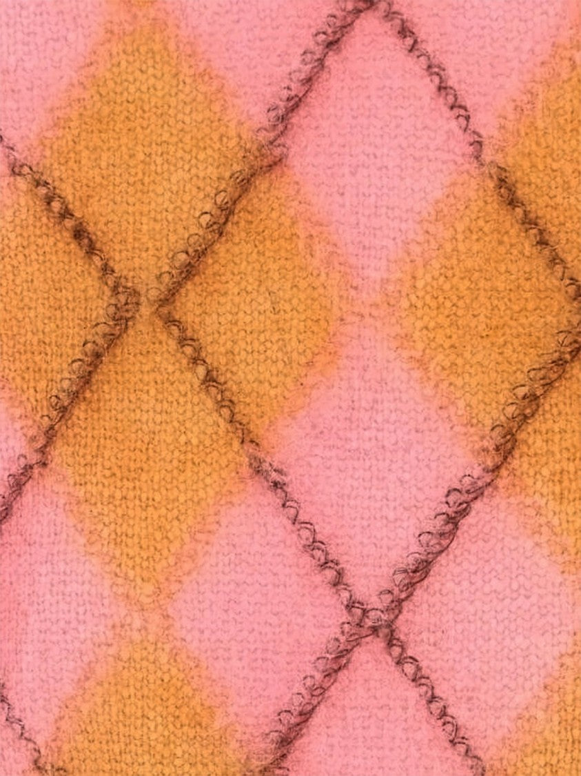 Marni Textured Argyle Knit Vest In Soft Mohair Blend
