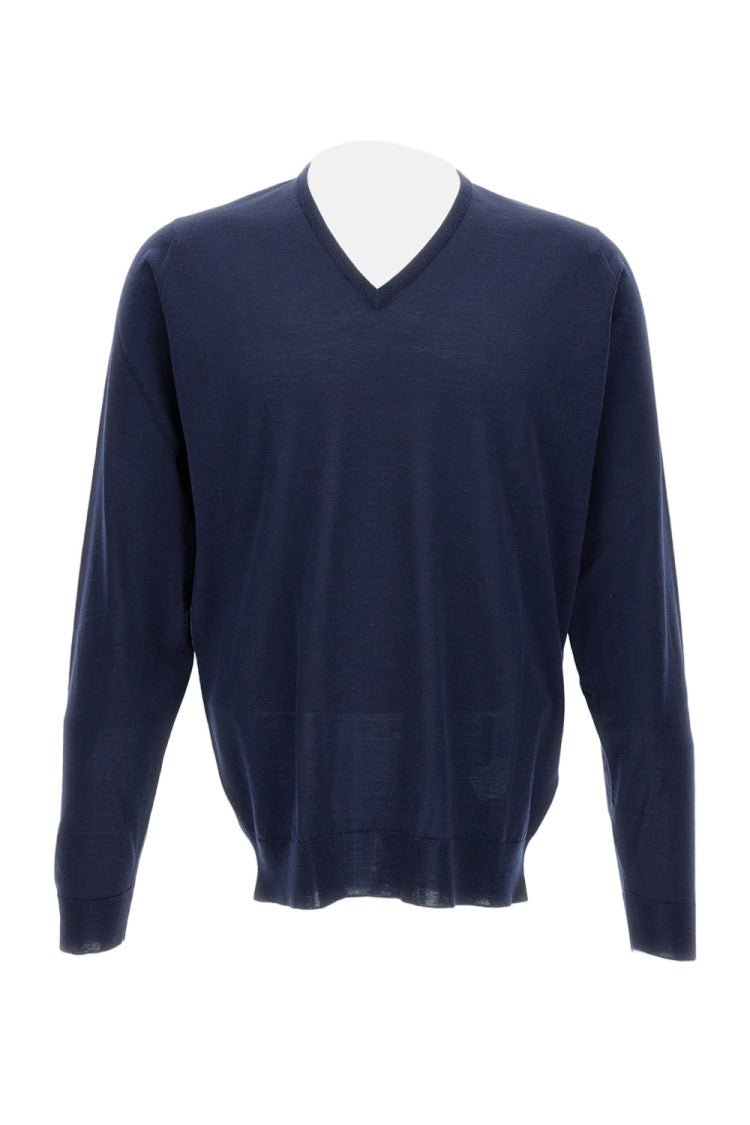 John Smedley Classic V-Neck Long Sleeve Sweater In Extra-Fine Merino Wool