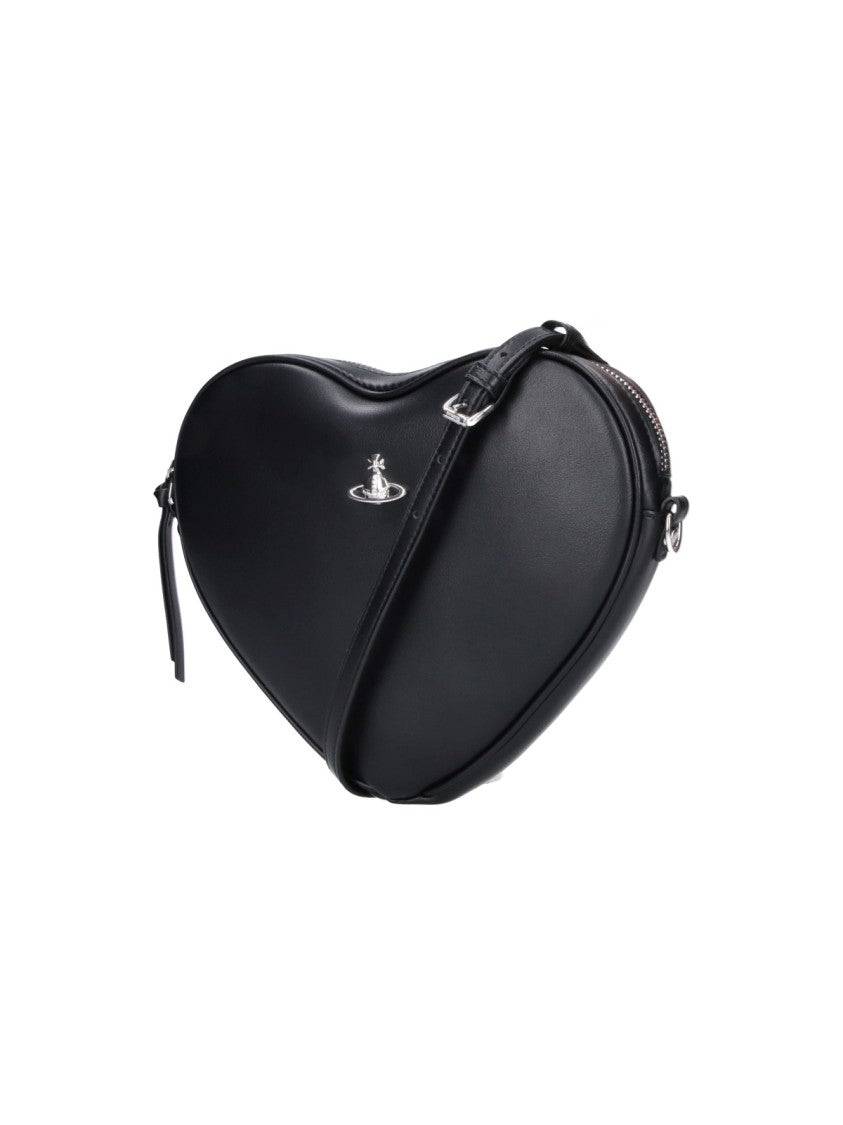 Vivienne Westwood Alexa Heart Orb Black Shoulder Bag