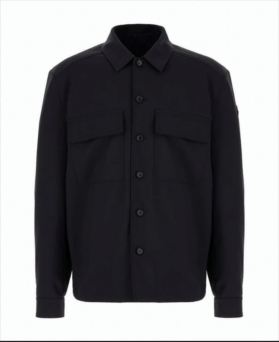 Moncler Long-Sleeve Casual Shirt With Structured Collar