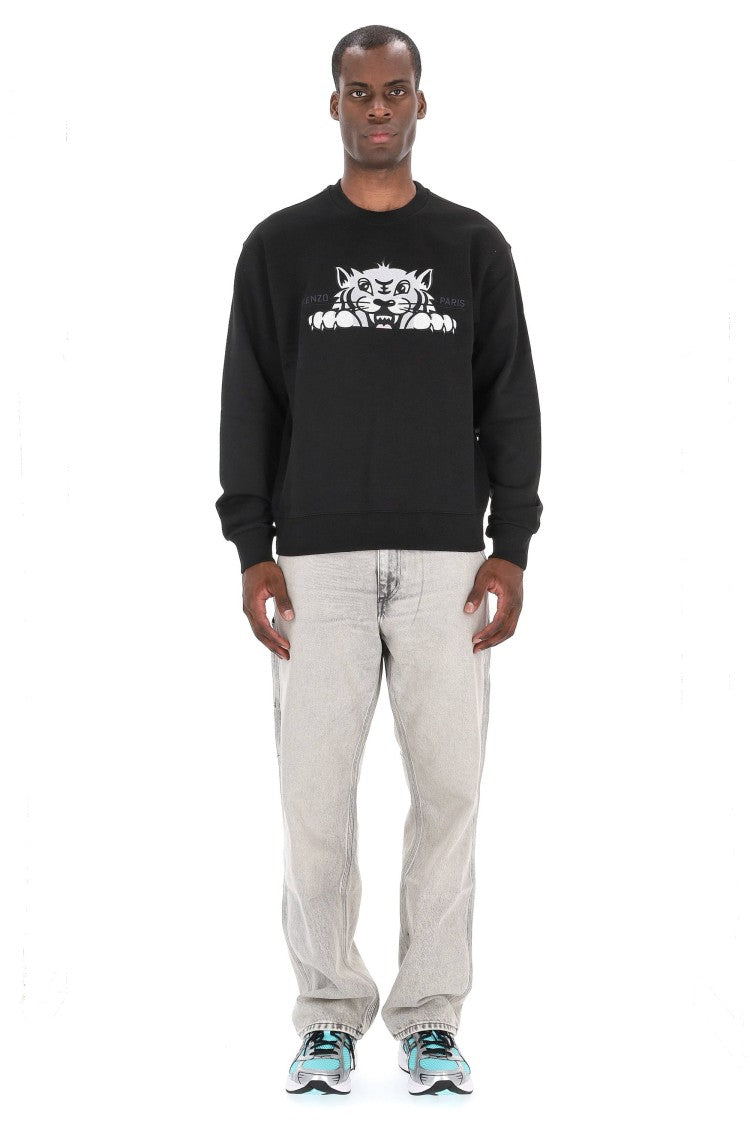 Kenzo Happy Tiger Cotton Crewneck Sweatshirt
