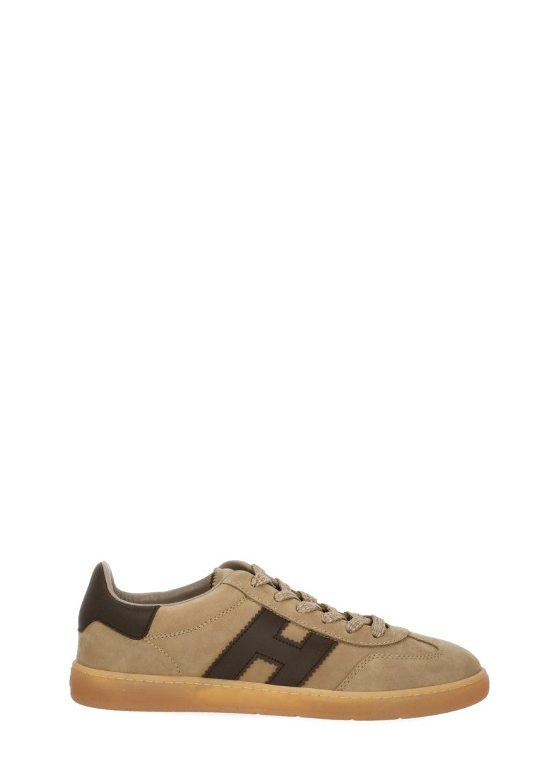Hogan Brown Suede Leather Sneakers With Iconic H Emblem