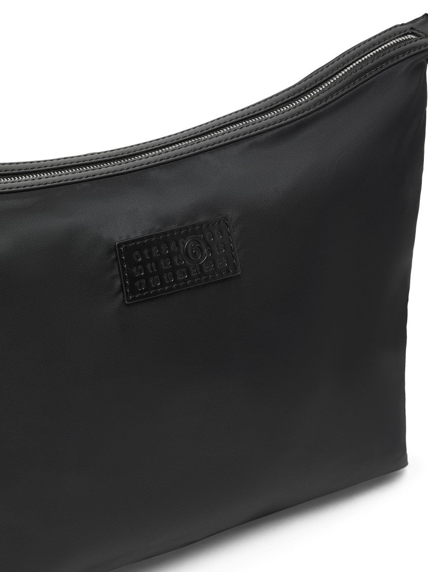Mm6 By Maison Margiela Rectangular Nylon Crossbody Bag With Adjustable Leather Strap