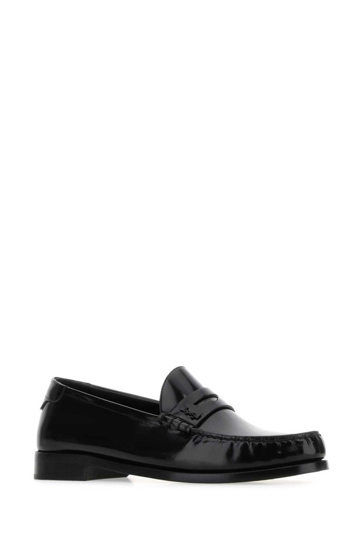 Saint Laurent Black Leather Magnum Loafers