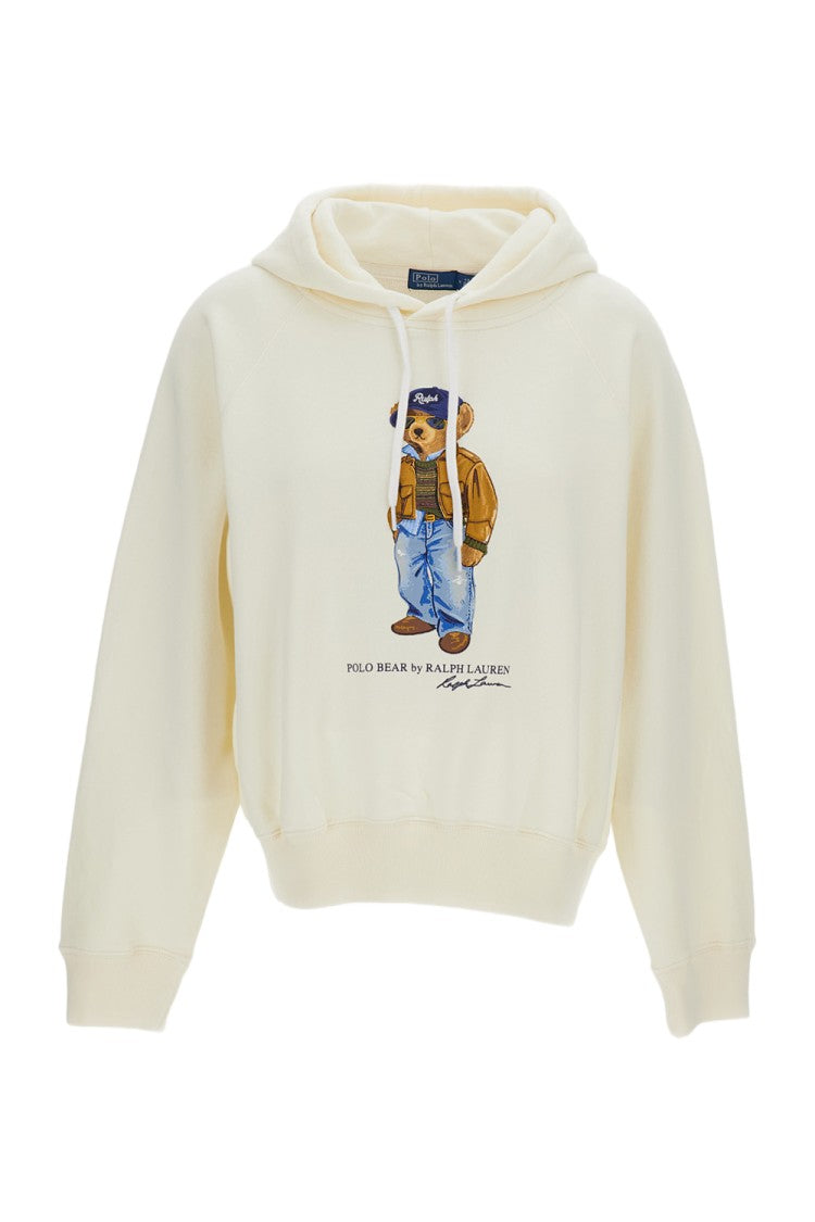 Polo Ralph Lauren Oversized White Cotton-Blend Terry Hoodie With Signature Motif