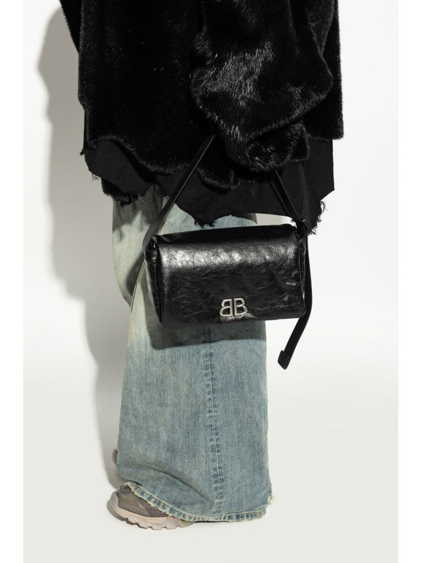 Balenciaga Rectangular Shoulder Bag With Metallic Logo Detail