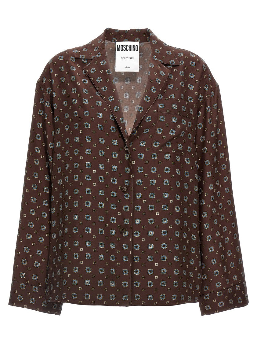 Moschino Richly Patterned Silk Shirt With Button Closure