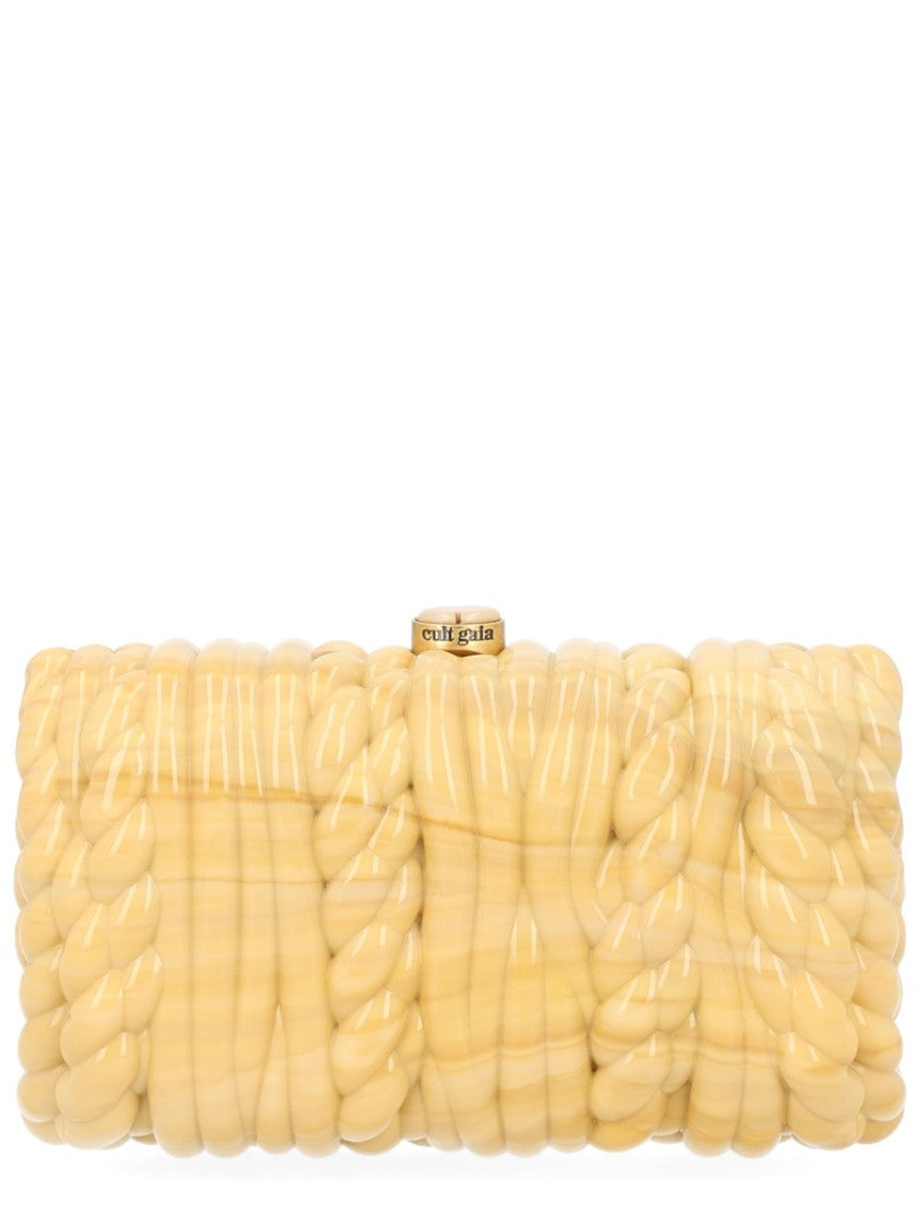 Cult Gaia Helene Twisted Rope Gold Clutch