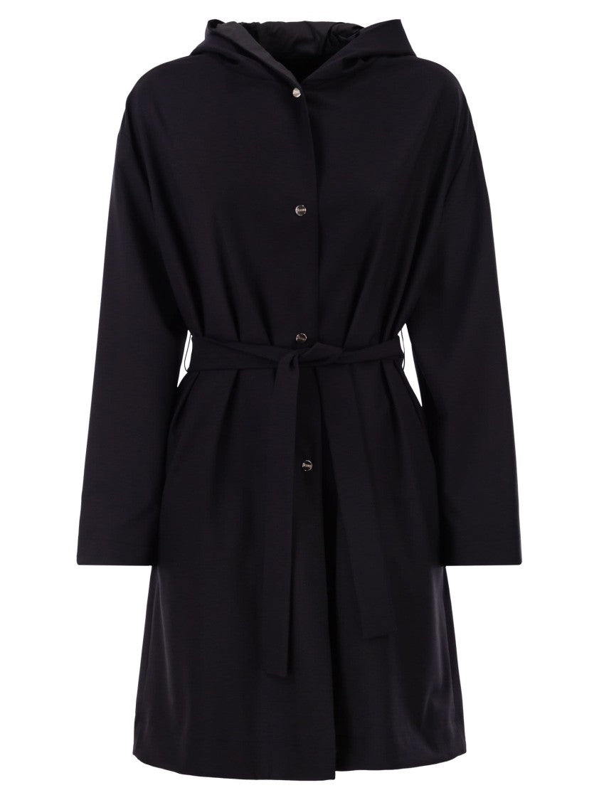 Herno Hooded Wool And Nylon Reversible Coat