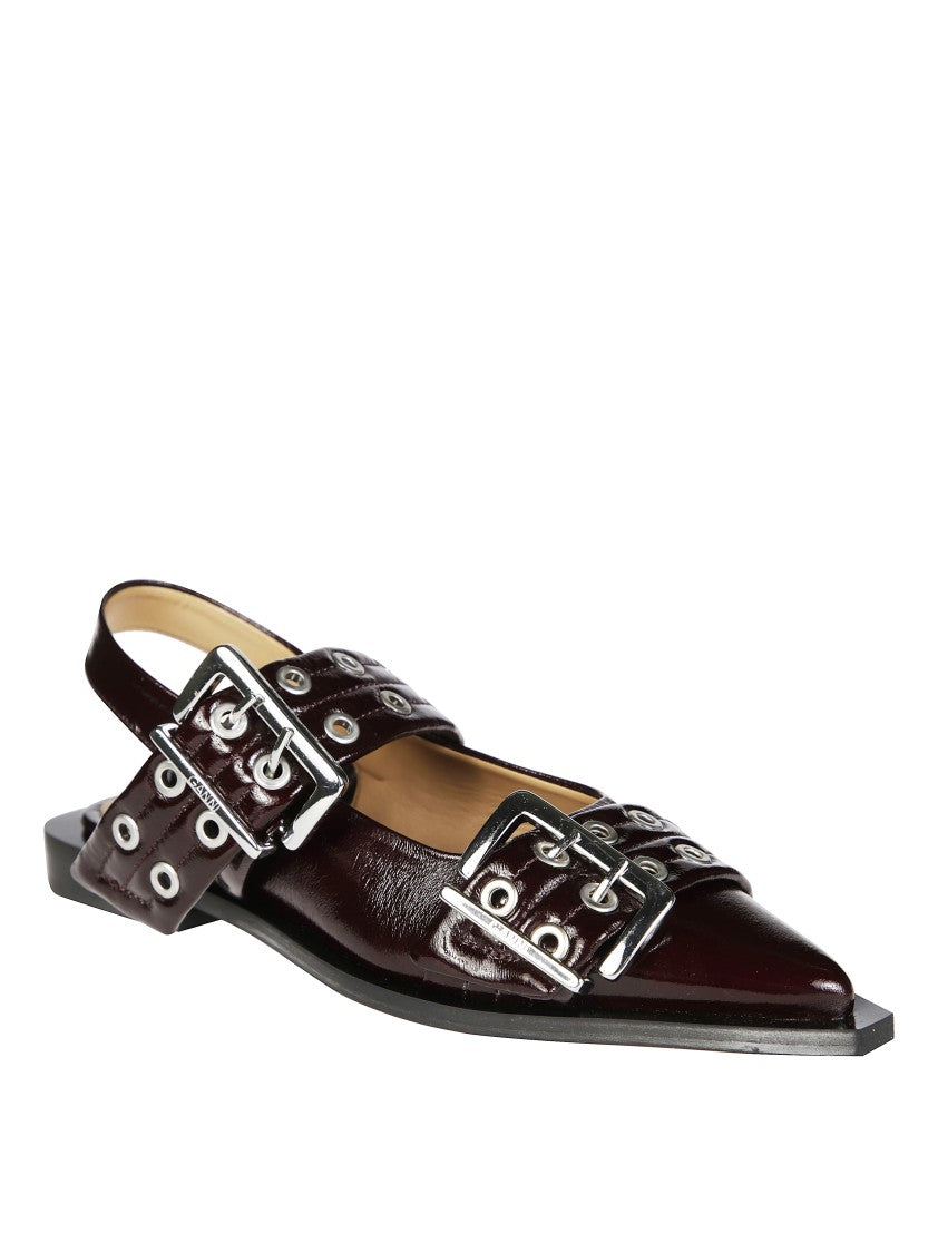 Ganni Feminine Buckle Ballerina Naplack