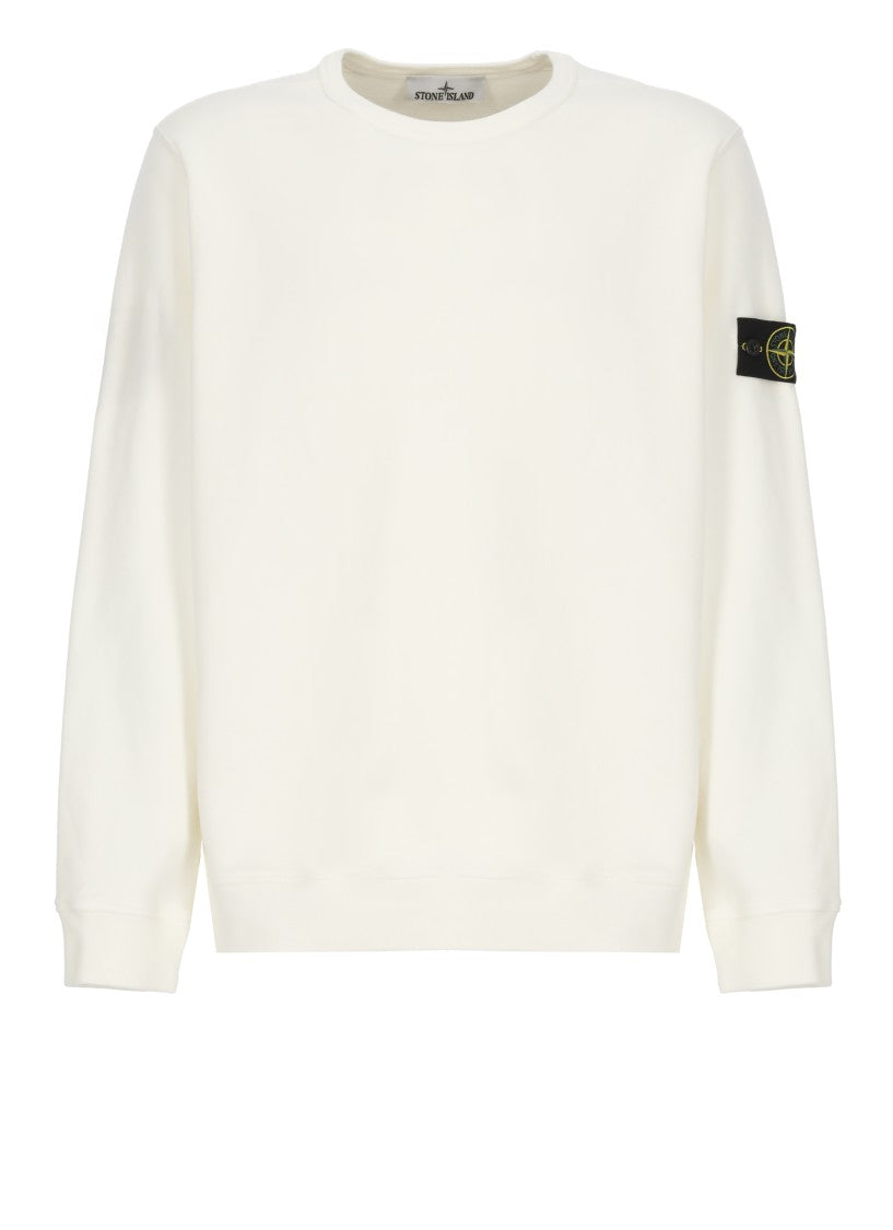 Stone Island Ivory Cotton Sweatshirt