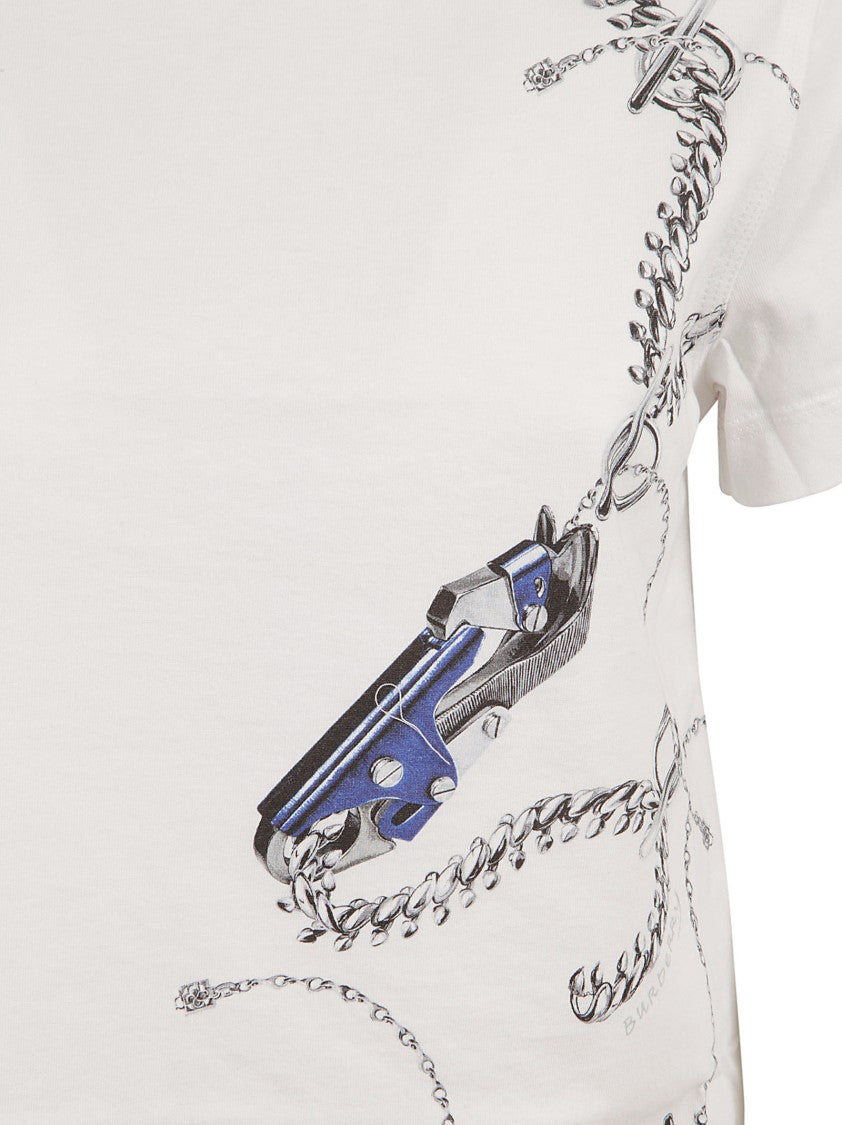 Burberry White Crew Neck T-Shirt