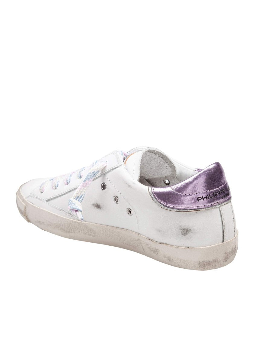 Philippe Model Philippe Prsx Leather Sneakers, White And Pink
