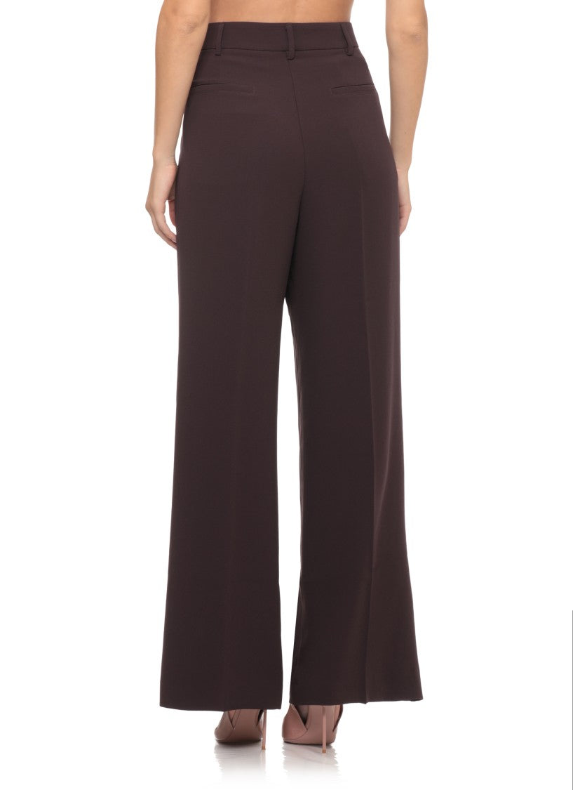 The Andamane Purple Wide-Leg Crepe Pants