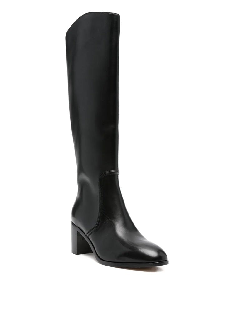 Lauren Ralph Lauren Black Sleek Leather Long Boots