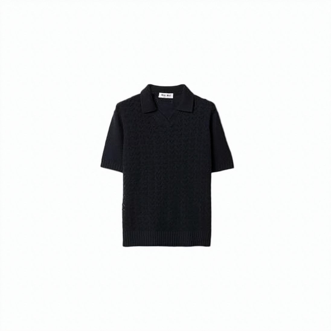 Miu Miu Textured Knit Cashmere Polo Shirt
