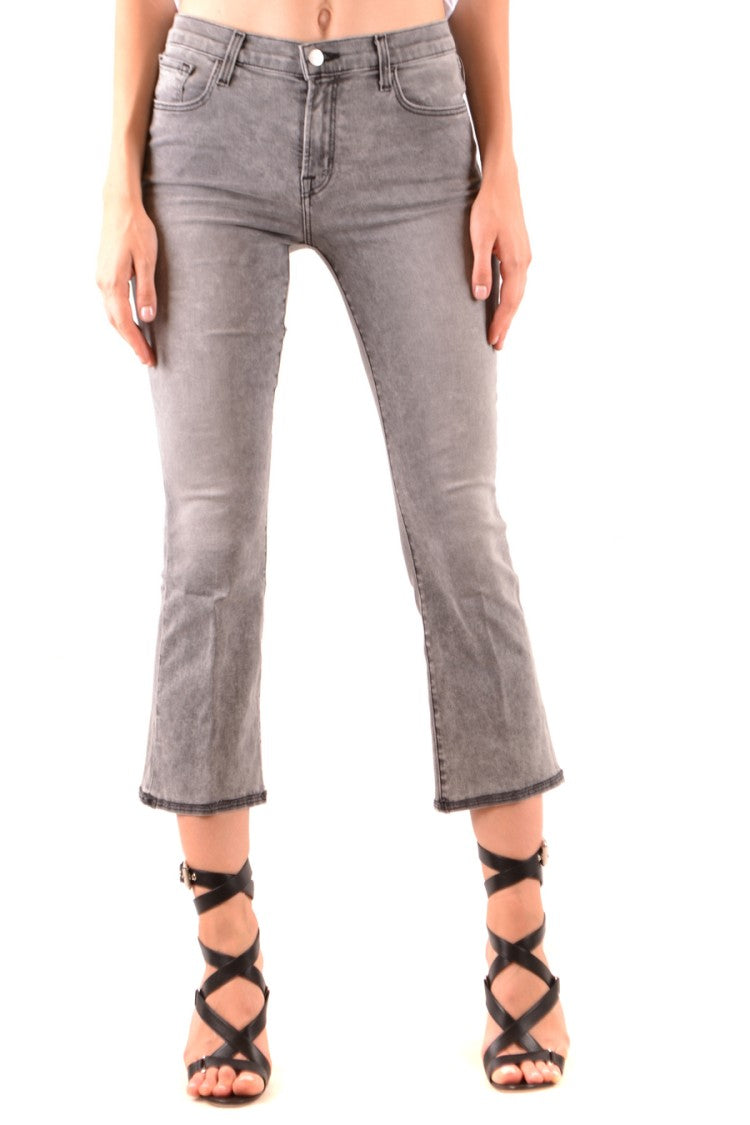 J Brand Cropped Grey Jeans With Flared Leg