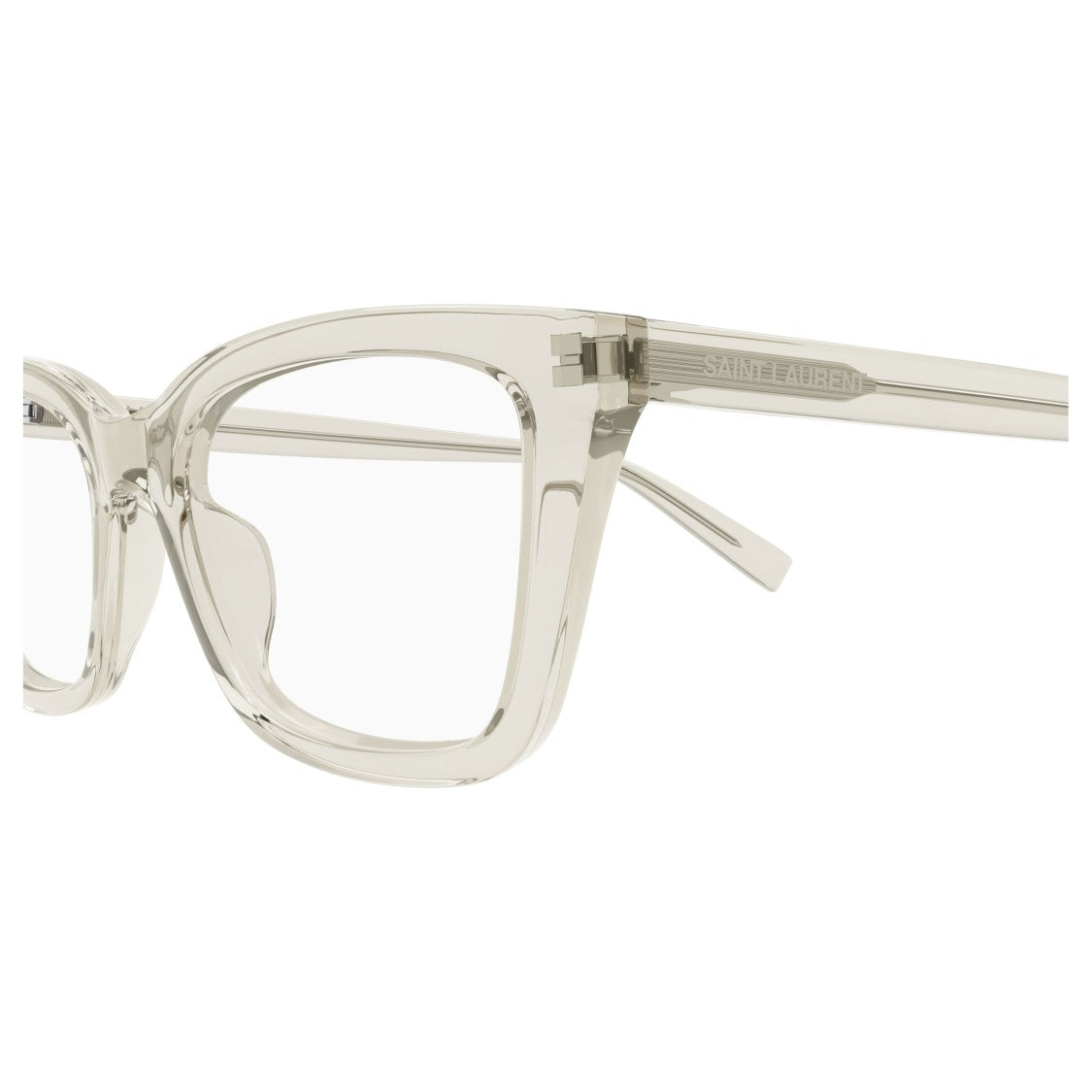 Saint Laurent Oversized Square Frame Sunglasses In Translucent Recycled Acetate