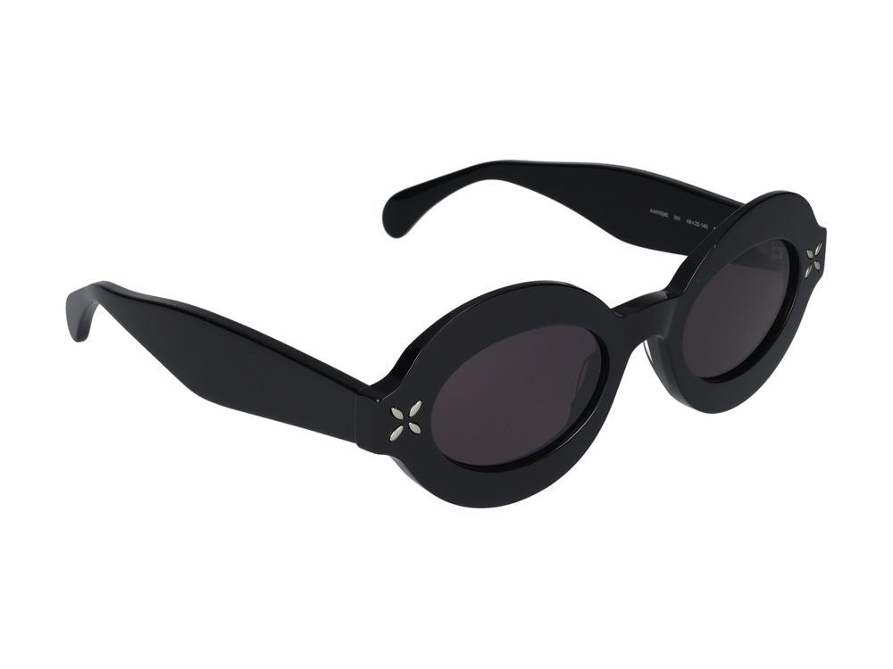 Azzedine Alaïa Black Round Acetate Sunglasses