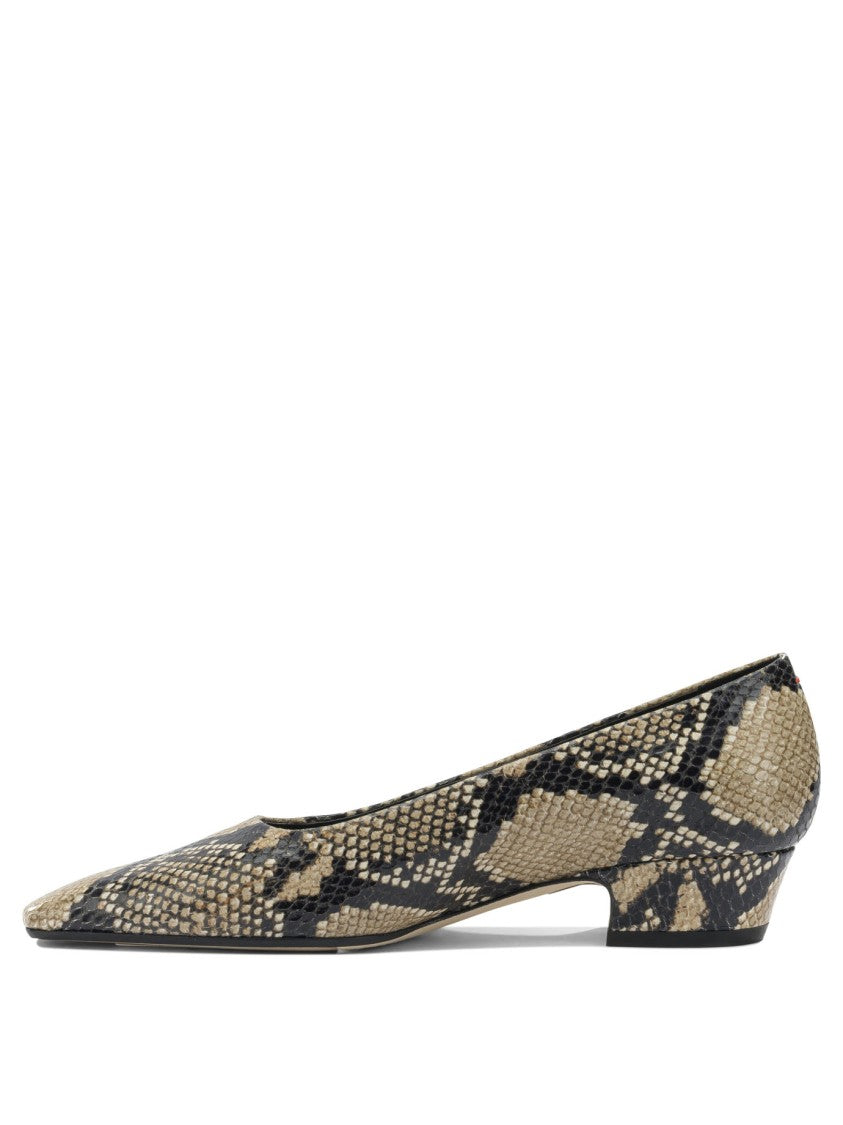 Aeydē Textured Snakeskin Pointed Toe Heeled Shoes