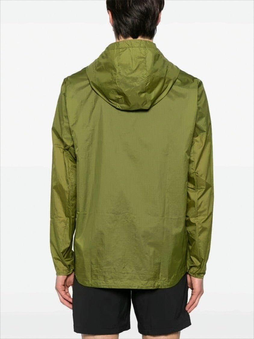 Patagonia Lightweight Green Hooded Jacket With Zippered Pocket