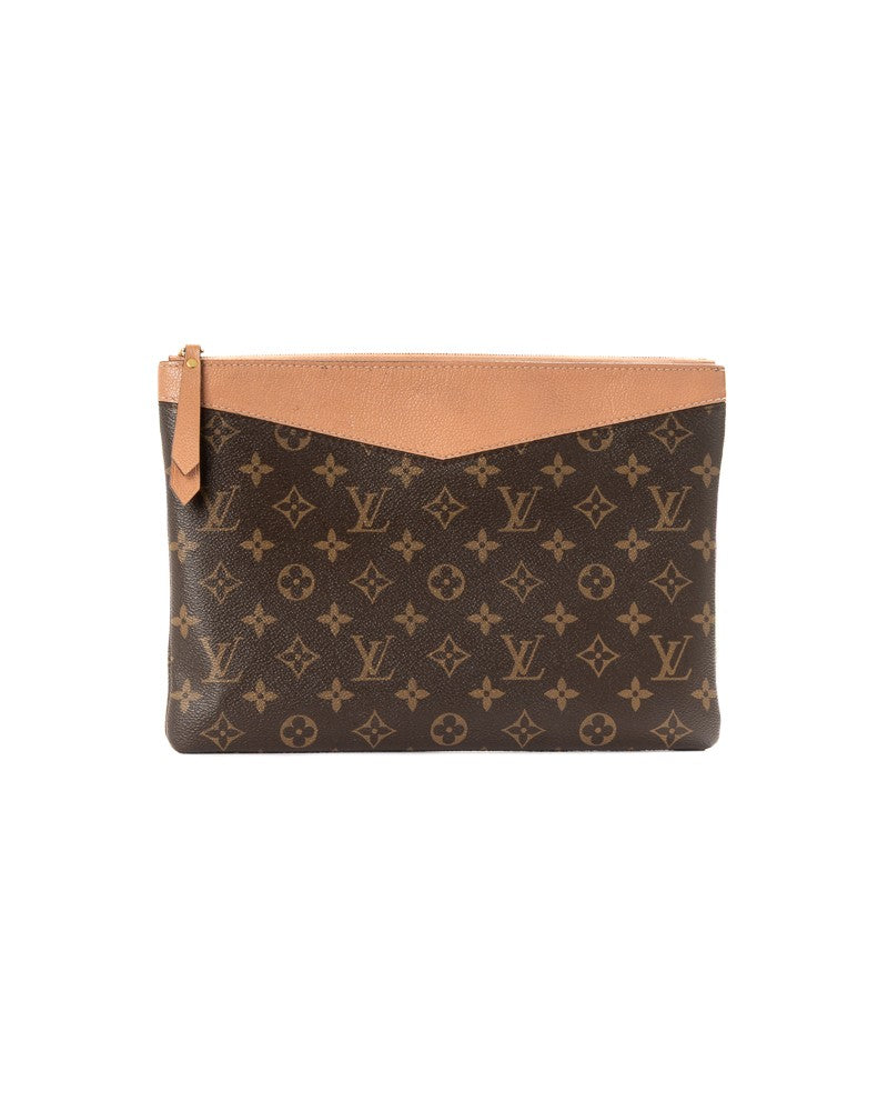 Louis Vuitton Brown Monogram Daily Pm Canvas Clutch