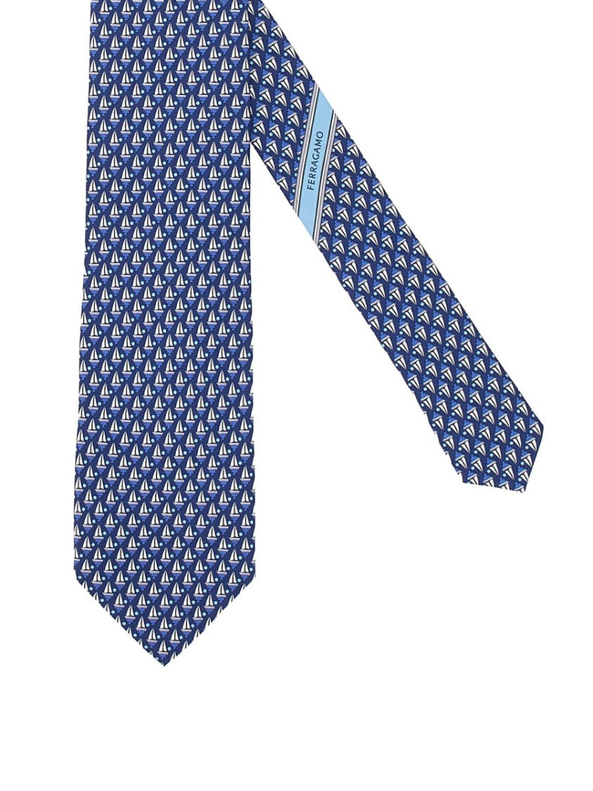 Ferragamo Silk Tie With Repeating Pattern