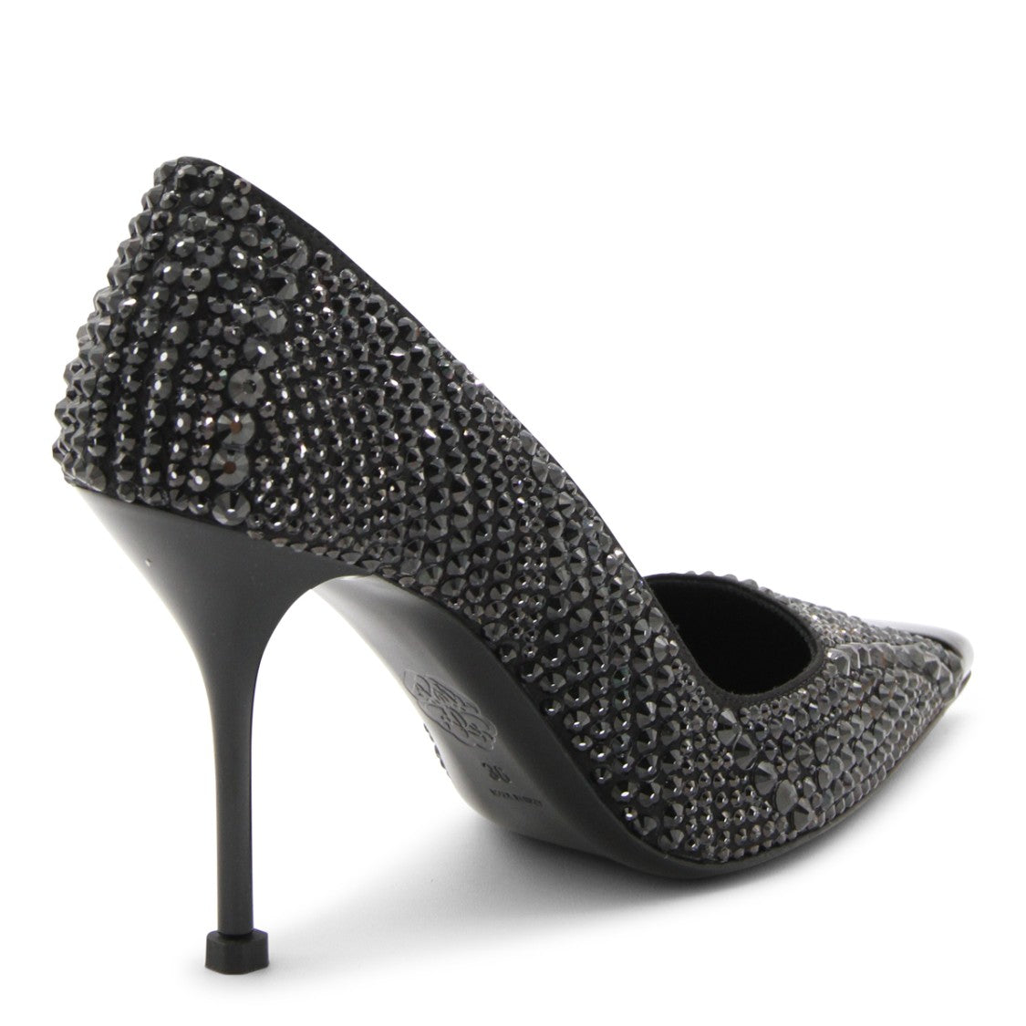 Alexander Mcqueen Black Silk Punk Stiletto Pumps