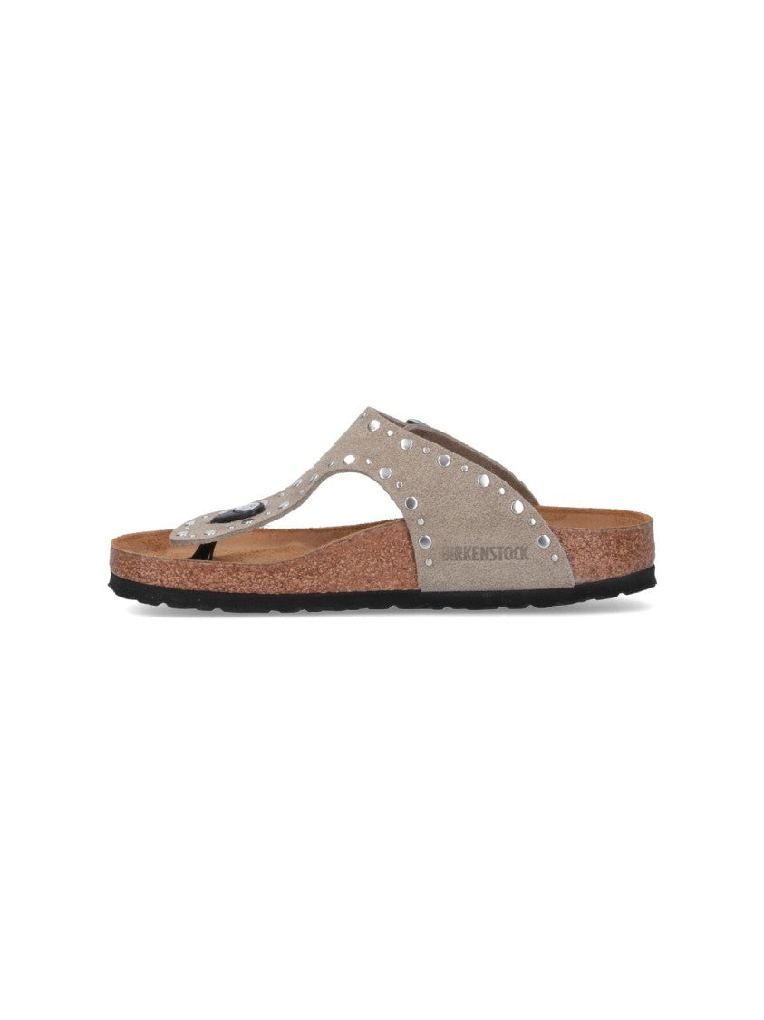 Birkenstock Two-Strap Beige Sandals With Adjustable Buckles