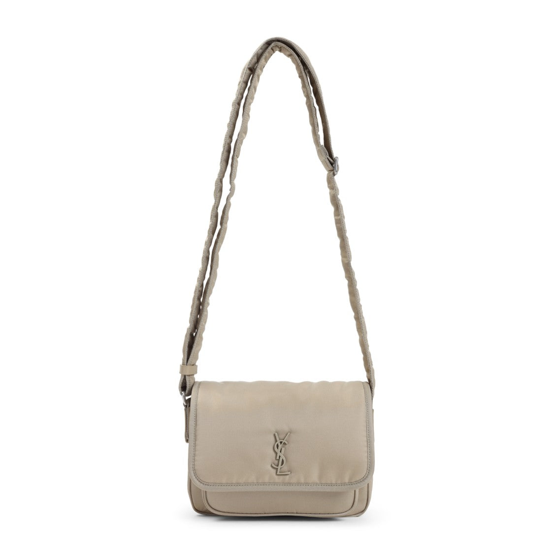 Saint Laurent Padded Nylon Shoulder Bag With Flap Closure