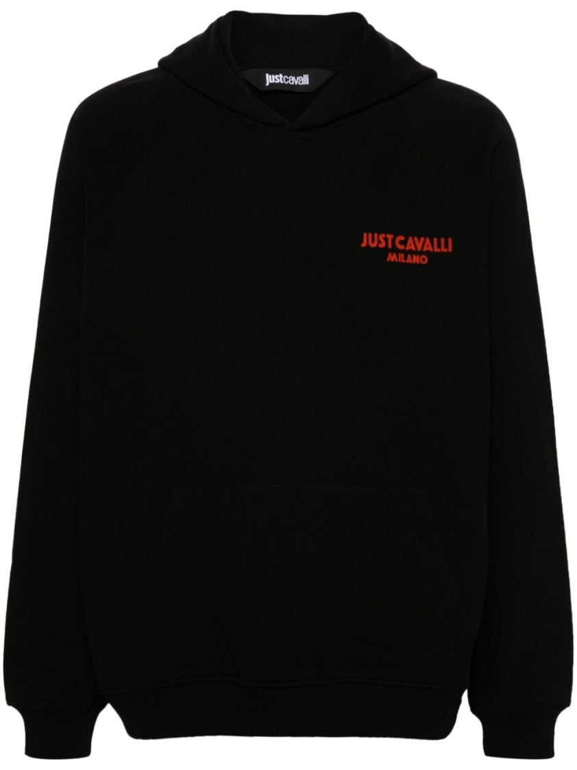 Just Cavalli Black Cotton Sweatshirt