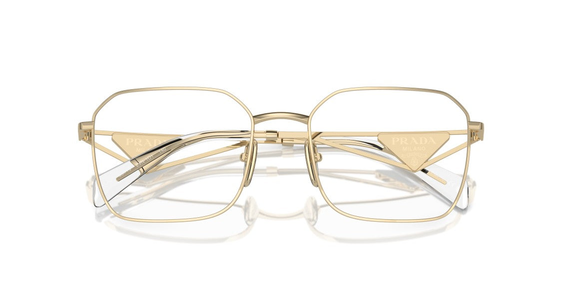 Prada 0Pr A51v Geometric Metal Frame Gold Sunglasses